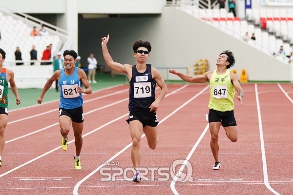 제100회 전국체전 남자 일반부 400m 결승, 왼쪽부터 이승윤, 임찬호, 이준