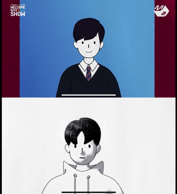 위부터 투모로우바이투게더 컴백쇼, JO1 'Running' 애니메이션 비디오 [사진=유튜브 캡처]